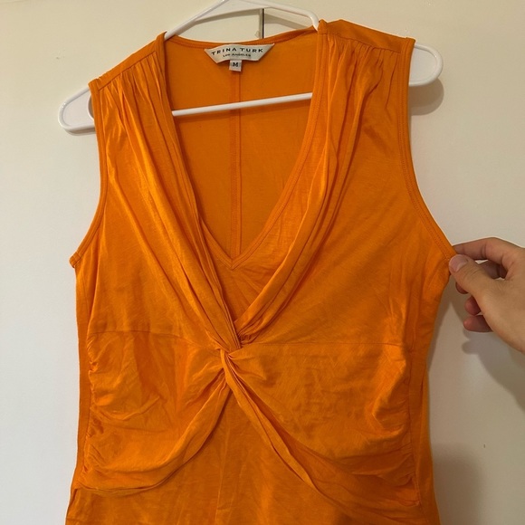 Trina Turk Twist Front Sleeveless Blouse Women M Orange - Picture 2 of 8